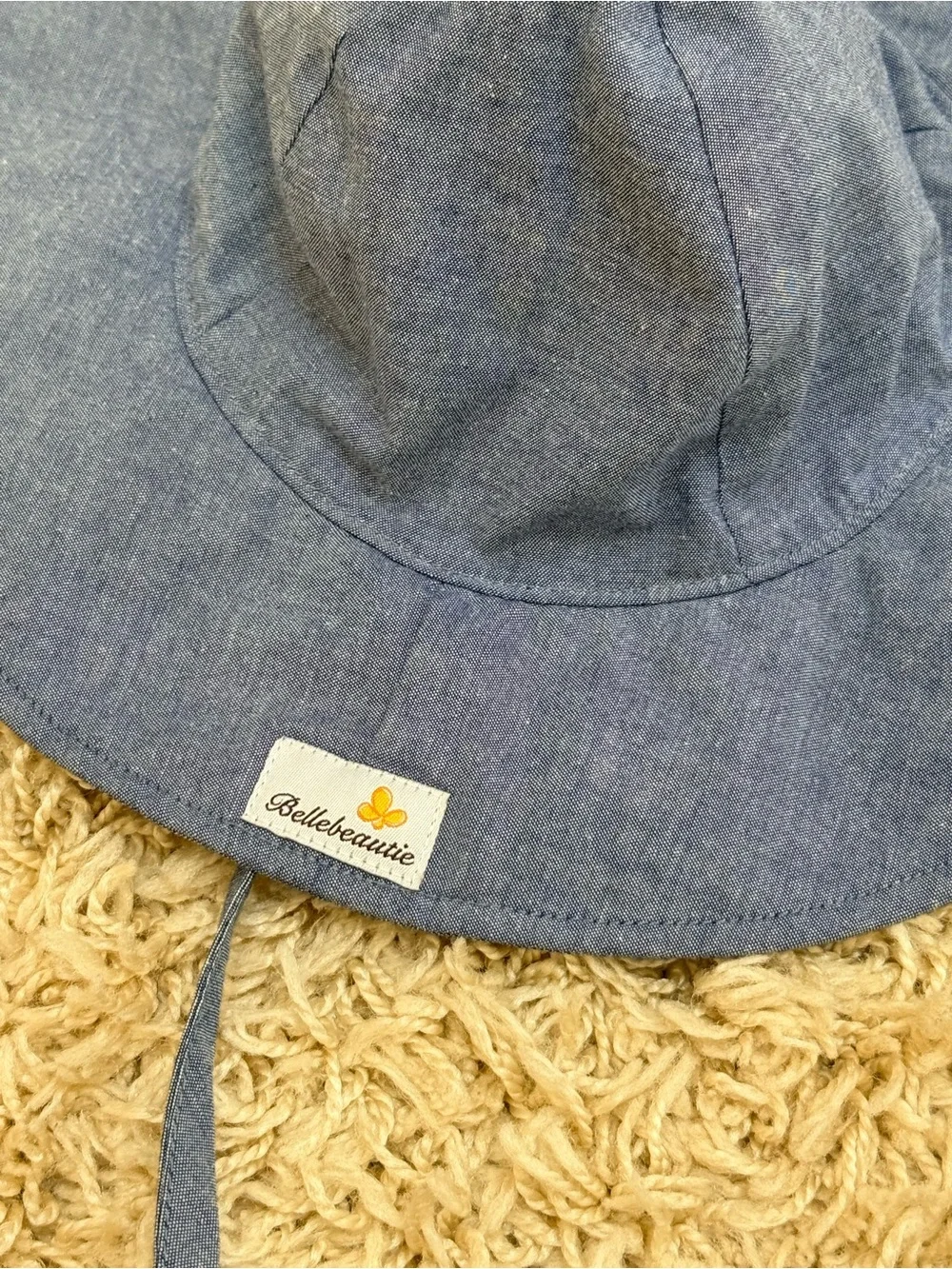 Bellebeautie Denim Wide Brim Sun Hat – Size L – Like New